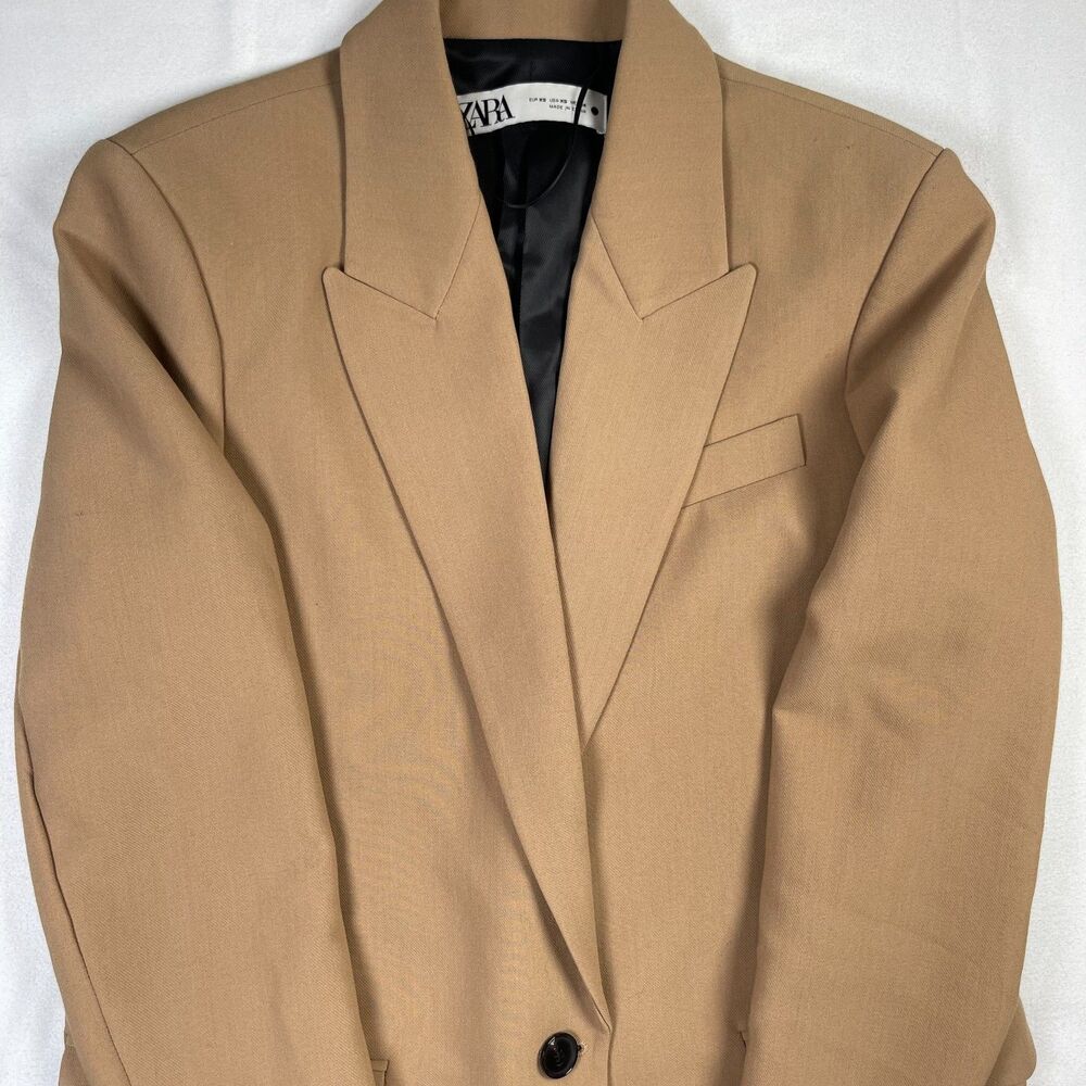 Zara Camel Brown Single-Button Blazer - Picture 8 of 13